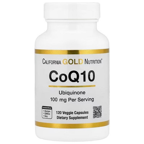 Вітаміни коензим Q10 California Gold Nutrition CoQ10 100 mg Ubiquinone (120 капсул.), фото 1