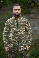 Флісова кофта чоловіча на змійці піксель тепла зручна тактична форма для воєн та полігону на кожен день