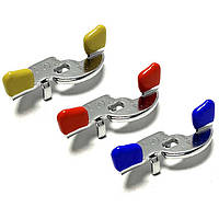 Ручка бабочка на шаровый кран Valve J.G. 1/2 х 3/4 дюйма под гайку синяя красная желтая металлическая