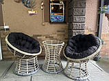 Набір з Ротанга Папасан -small -Ротанг Бежевий + подушки Коричневі, фото 8