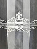 Красивий ніжний молочний тюль бамбук з вишивкою по низу в зал, спальню, вітальню, фото 4