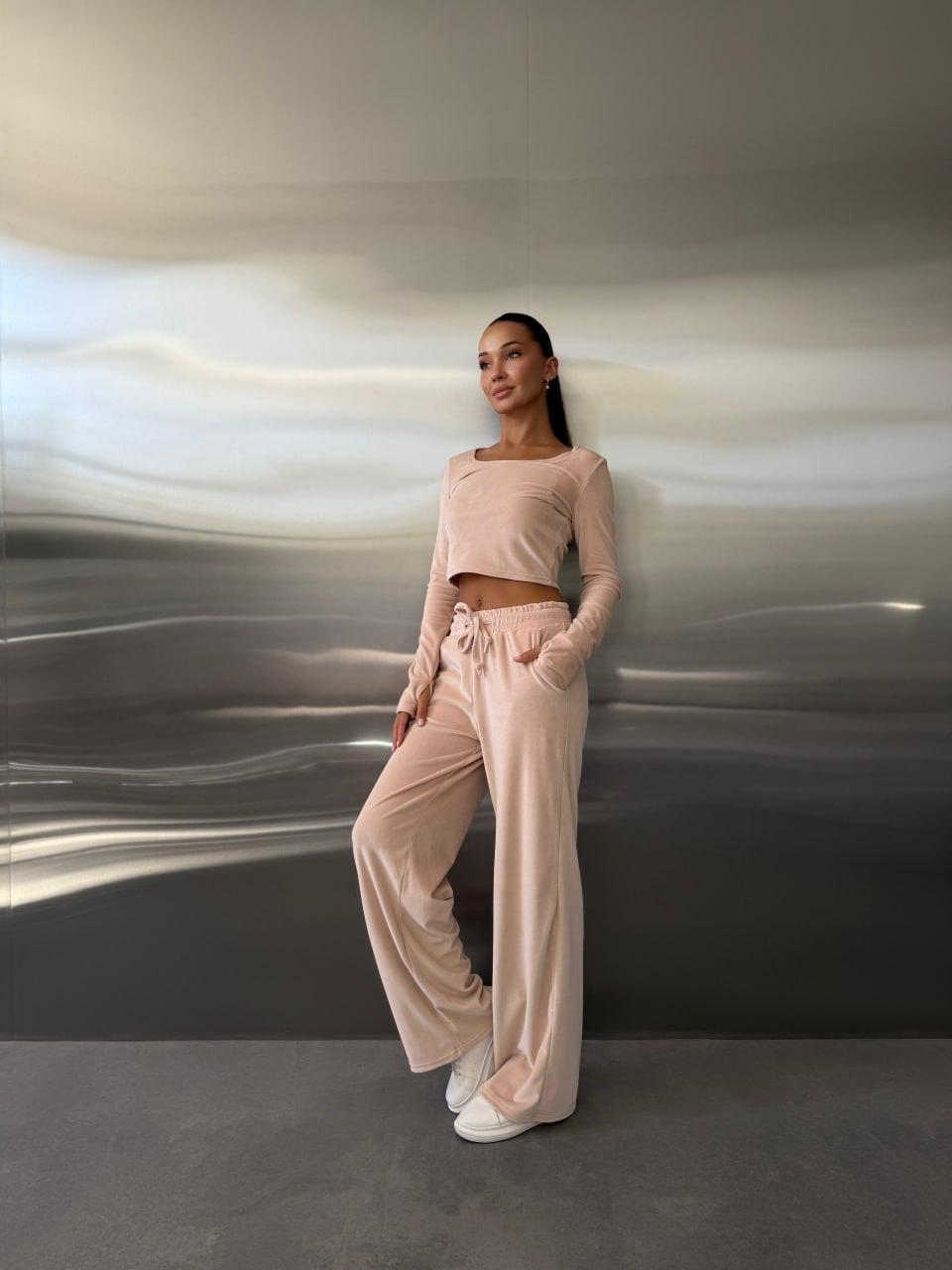 Жіночий спортивний костюм ; Квітка: ерний, синій, сірий, бежевий, коричневий, світло-сірий; Розміри S, М, L ;, фото 1