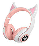 Стильні бездротові навушники STN-25 з вушками та підсвіткою Рожевий, фото 2