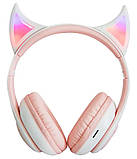 Стильні бездротові навушники STN-25 з вушками та підсвіткою Рожевий, фото 3