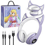 Стильні бездротові навушники STN-25 з вушками та підсвіткою Фіолетовий, фото 7