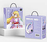 Стильні бездротові навушники STN-25 з вушками та підсвіткою Фіолетовий, фото 10