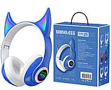 Стильні бездротові навушники STN-25 з вушками та підсвіткою Синій, фото 8