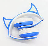 Стильні бездротові навушники STN-25 з вушками та підсвіткою Синій, фото 9