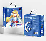 Стильні бездротові навушники STN-25 з вушками та підсвіткою Синій, фото 10