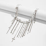 Жіноче кольє намисто сріблясте із перлами, фото 2