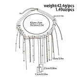 Жіноче кольє намисто сріблясте із перлами, фото 3