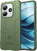 Протиударний чохол бампер Rugged Shield для Xiaomi Redmi Note 14 5g зелений гумовий