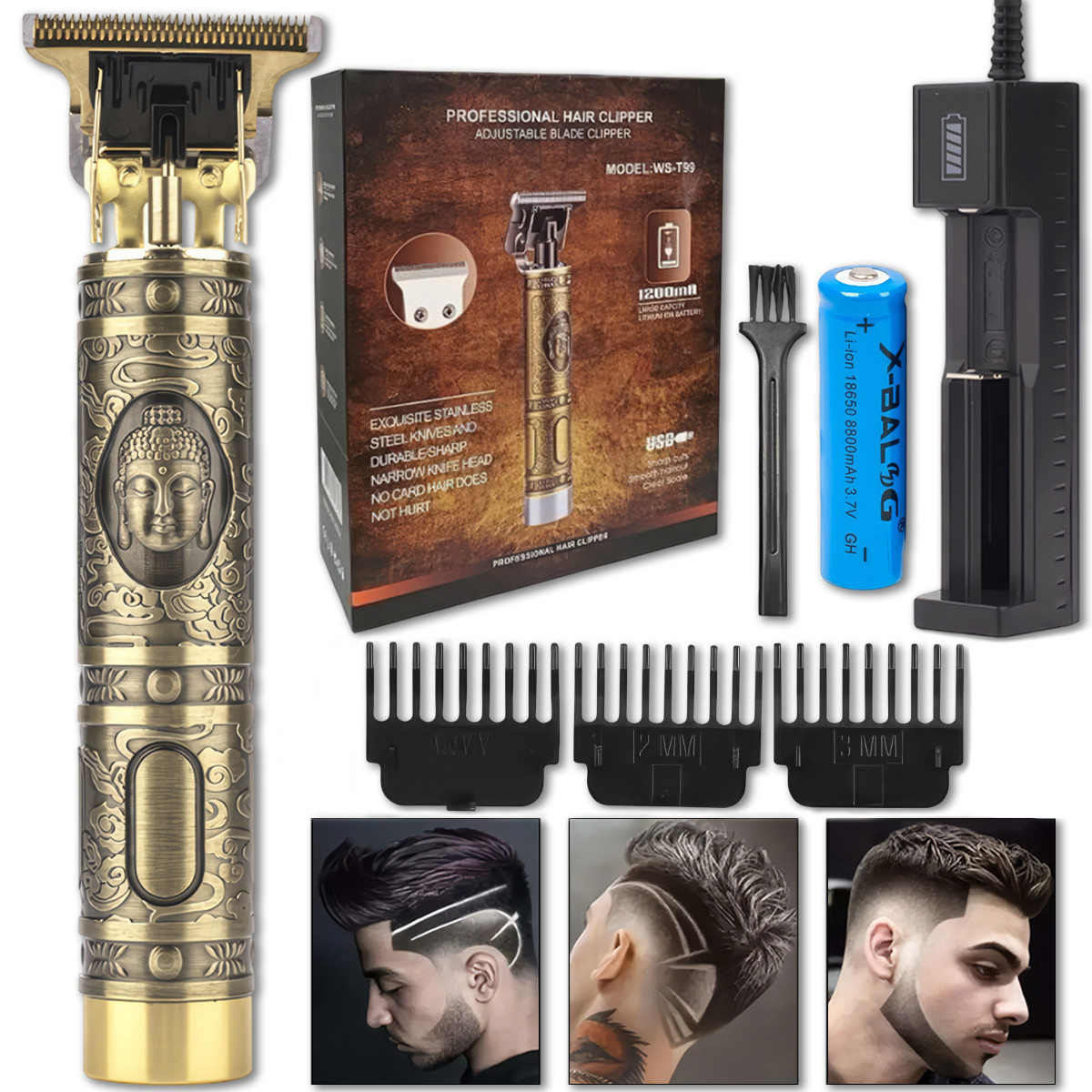 Тример для стрижки бороди і волосся VGR T9 акумуляторний, фото 1