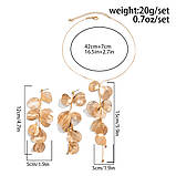 Комплект сережки і кольє вечірні золотисті квіти, фото 2