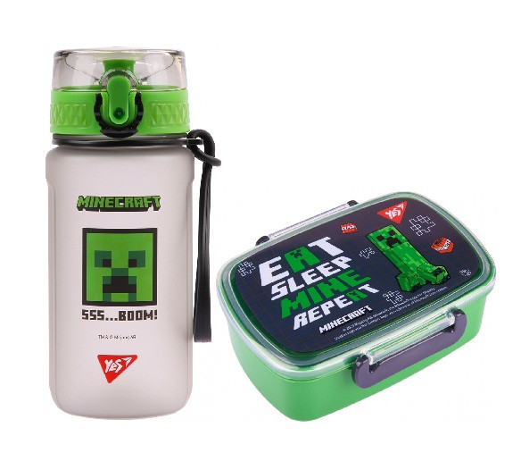 Набір дитячий YES Minecraft пляшка для води 500 мл + ланч-бокс 750 мл (7083661), фото 1