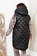 Жилетка жіноча довга тепла стьобана на синтепоні, батальна 50,52,54,56,58, фото 3