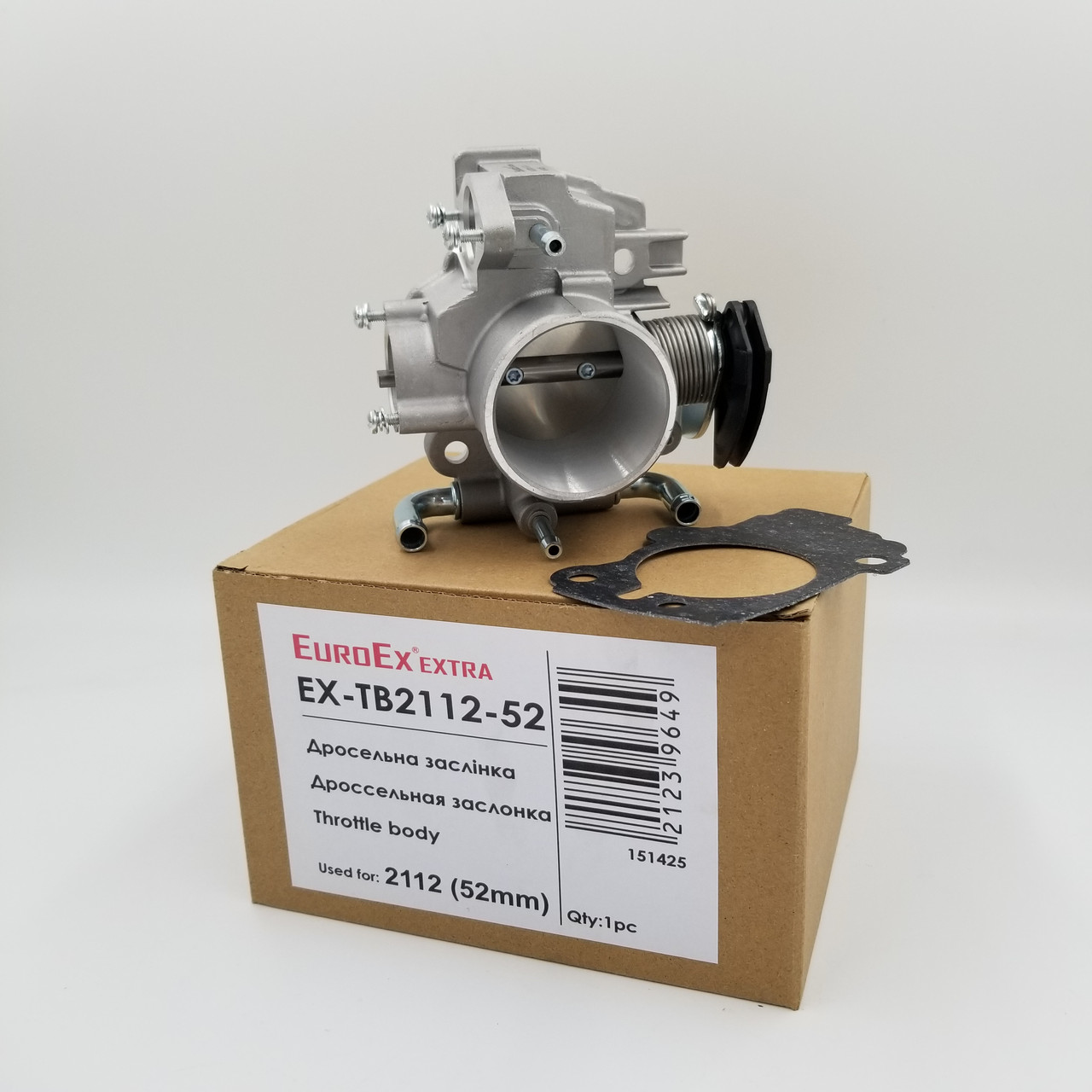 Дросельна заслінка ВАЗ 2108-099, 2113-15, 2110-12, 1118, 1117 (механічна, 52 мм) EuroEx 2112-1148010