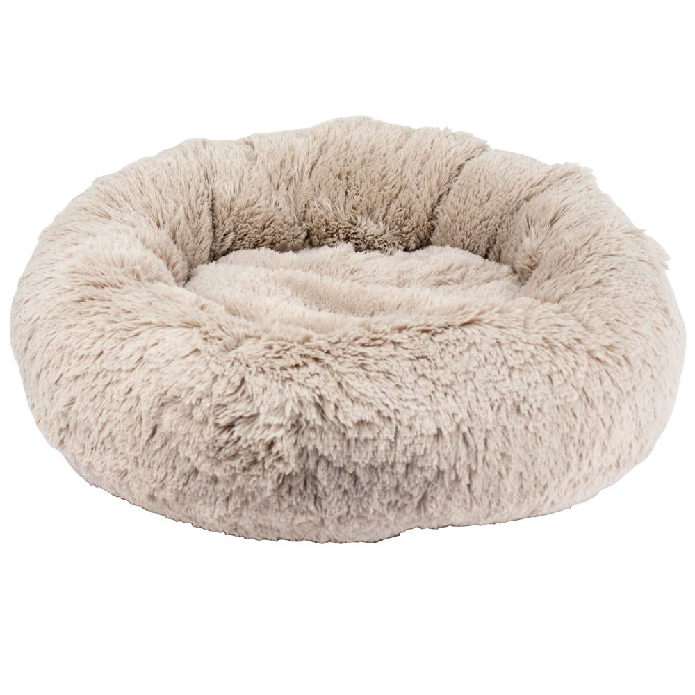 Лежак Пончик Пухнастики 50*50 см для котів та маленьких собак, колір капучино (ММ-24), фото 1