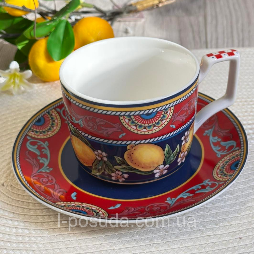 Чашка з блюдцем порцелянові 220мл Sicilia, фото 1