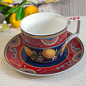 Чашка з блюдцем порцелянові 220мл Sicilia