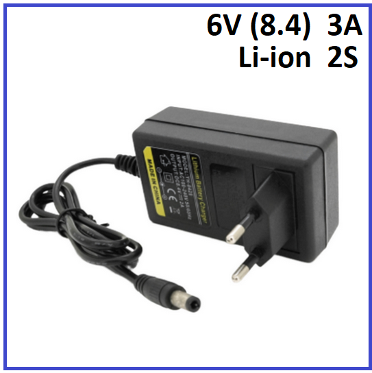 Зарядний пристрій Voltronic для Li-ion 6V (8.4) 2S до 3A штекер 5.5х2.5, фото 1