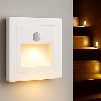 Вбудований світильник з датчиком руху, від мережі, HA-109 / Світильник для сходів / LED світильник
