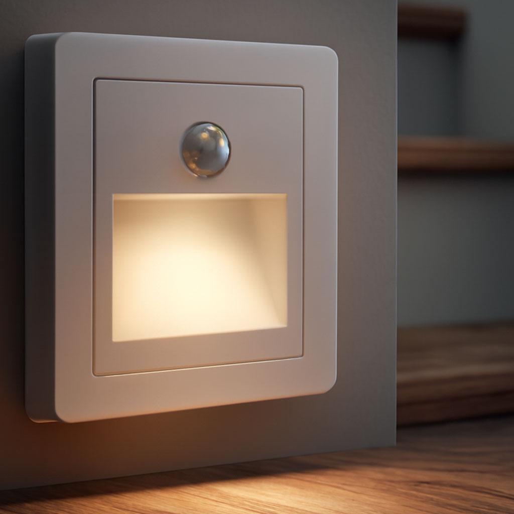 Світильник з датчиком руху, від мережі, HA-109 / LED світильник / Вбудований світильник для сходів, фото 1