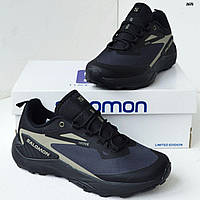 Salomon Genesis Waterproof Black Green чоловічі демісезонні водонепроникні кросівки Саломон Генезіс