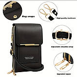 Сумка клатч через плече, міні сумка для телефону + гаманець 2 кольори, фото 3