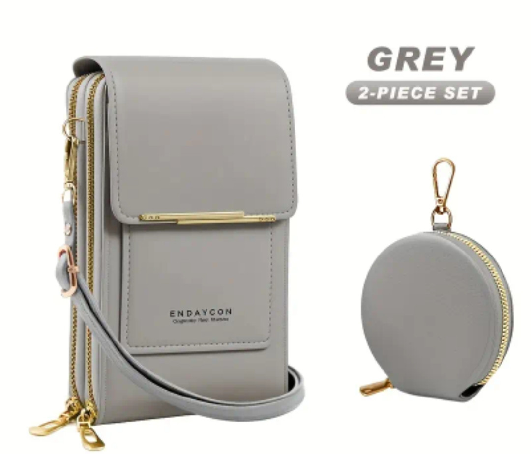 Сумка клатч через плече, міні сумка для телефону + гаманець 2 кольори, фото 1