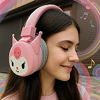 Дитячі навушники для дівчинки Hello Kitty, Kuromi, Хеллоу Кітті, Куромі, бездротові Bluetooth накладні