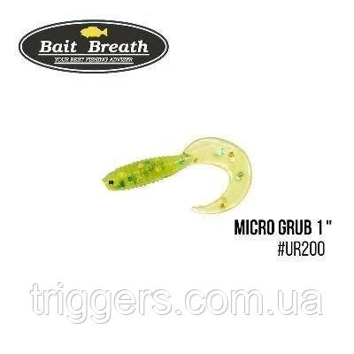 Силікон Bait Breath Micro Grub 1" (15 шт.) (Ur200 Chartreuse), фото 1