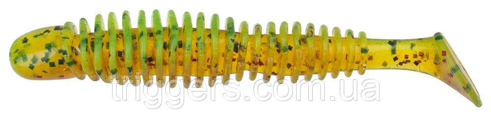 Силикон Reins Bubbring Shad 3" B61 Chart Pepper/Motoroil Red Gold, фото 1