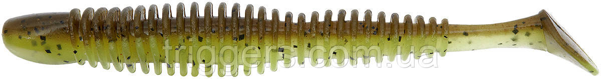 Силікон Reins Bubbring Shad 4" B08 Green Pumpkin Chart Melon (6 шт./пач.), фото 1