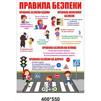 Наліпка на стіну правила безпеки на дорозі