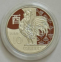 Сан-Маріно 10 євро 2025, Рік півня в капсулі