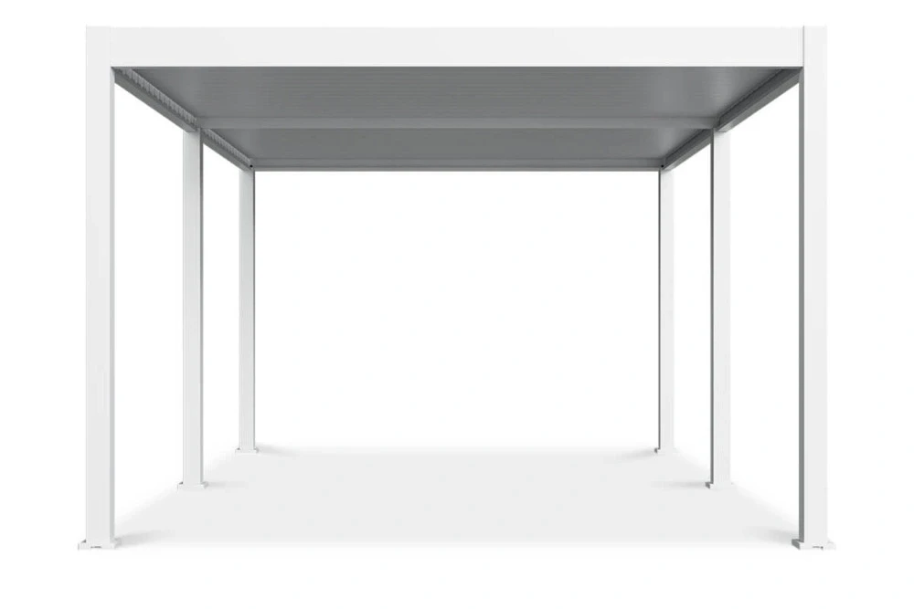 Пергола прямокутна 3,6x5,3 м Gutroof Deluxe Automatic Біла з підсвічуванням і дренажем,