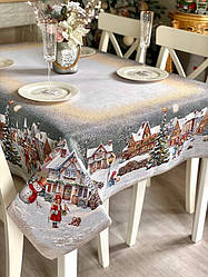 Новорічна скатертина гобеленова на прямокутний стіл RUNNER1377