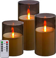 Безполум'яна свічка з гірляндою, на батарейках