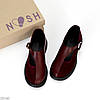 Дизайнерські бордові туфлі натуральна шкіра + замша низький хід, фото 4