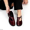 Дизайнерські бордові туфлі натуральна шкіра + замша низький хід, фото 7