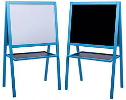 Мольберт дитячий двосторонній магнітний Бертик синій 3в1 65х54х109