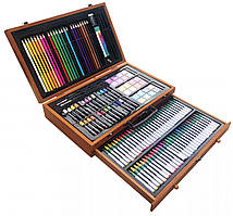 Набір для юного художника KALOUR у дерев'яній валізі на 142 предмети