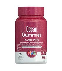 Жуйки з екстрактом чорної бузини для дітей Ocean Gummies Sambucus Kids, 60 шт, фото 1
