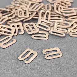 10 шт. - Бежевий регулятор 1 см (метал) для ремінців бюстгальтера (застібка)