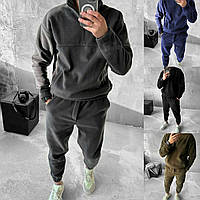 Чоловічий теплий спортивний костюм двосторонній Фліс 46-48,50-52 чорний ,хакі, графіт , синій