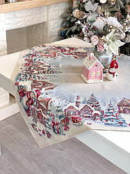 Новорічна скатертина гобеленова на прямокутний стіл RUNNER1378
