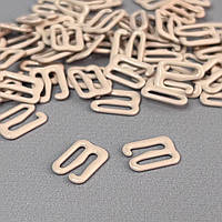 10 шт. - Бежевий регулятор 1 см (метал) для ремінців бюстгальтера (застібка)