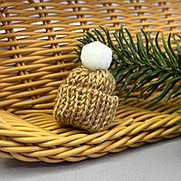 Міні шапочка 35х55 мм, в'язання шапки - бежевий