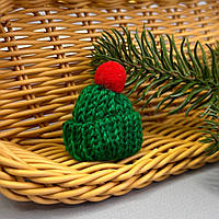 Міні шапочка 35х55 мм, в'язання шапки - зелений